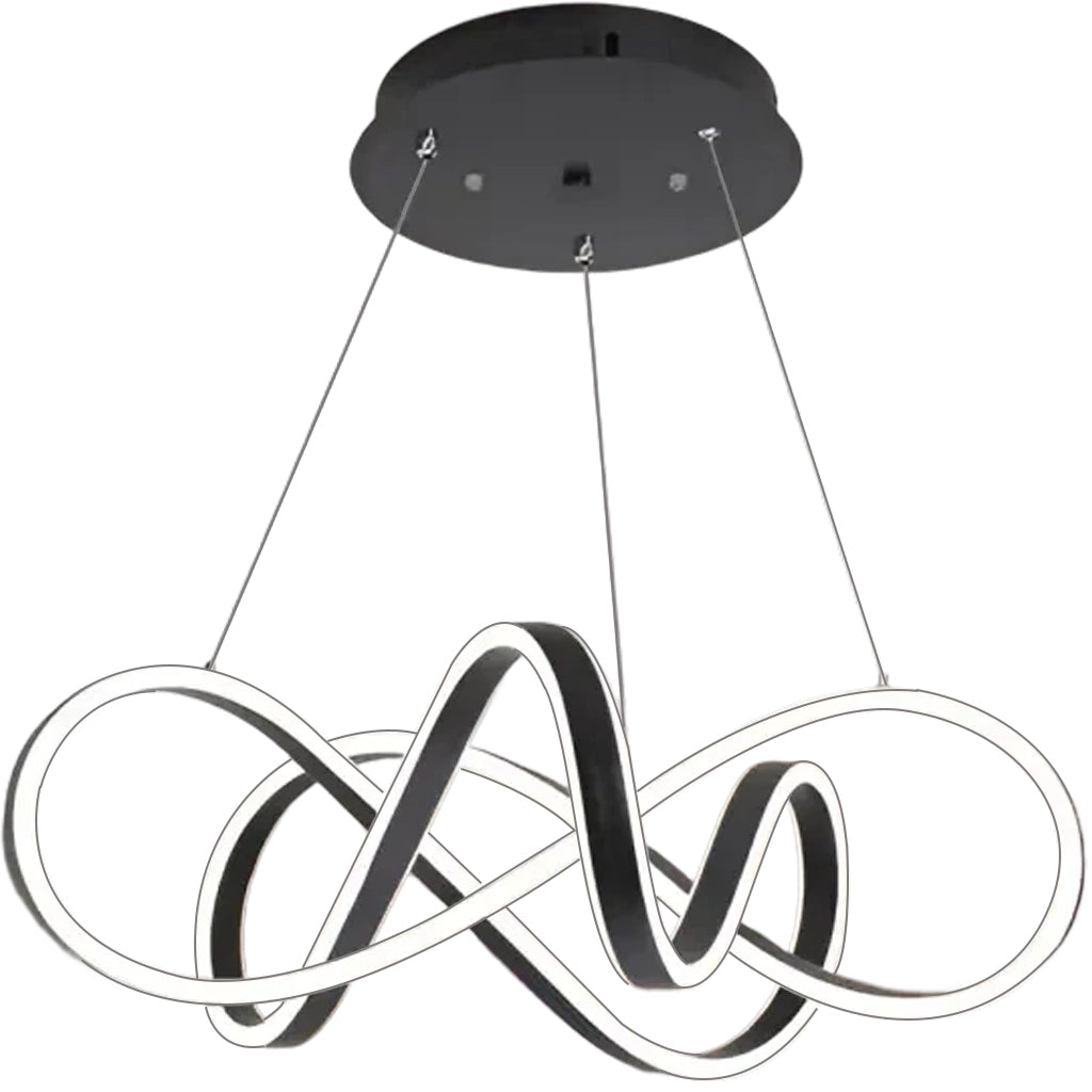 Lampadario LED a sospensione con telecomando INFINITY HALO 69W, Luce Fredda/Calda/Neutra, Dimmerabile, Nero, Altezza Regolabile Lampadari Moderni Titolo predefinito Alessandro Design