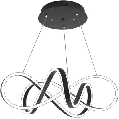 Lampadario LED a sospensione con telecomando INFINITY HALO 69W, Luce Fredda/Calda/Neutra, Dimmerabile, Nero, Altezza Regolabile Lampadari Moderni Titolo predefinito Alessandro Design