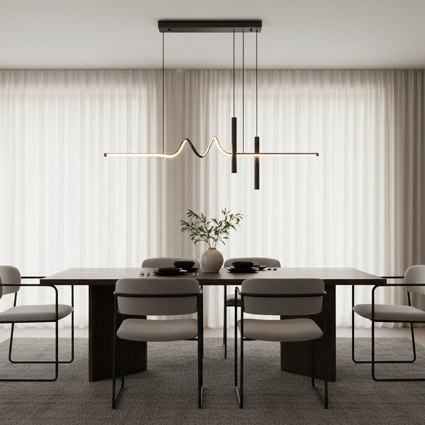 Lampadario LED a sospensione con telecomando DANNA 36W, Luce Fredda/Calda/Neutra, Dimmerabile, Nero, Lampadari LED con Telecomando Titolo predefinito Alessandro Design