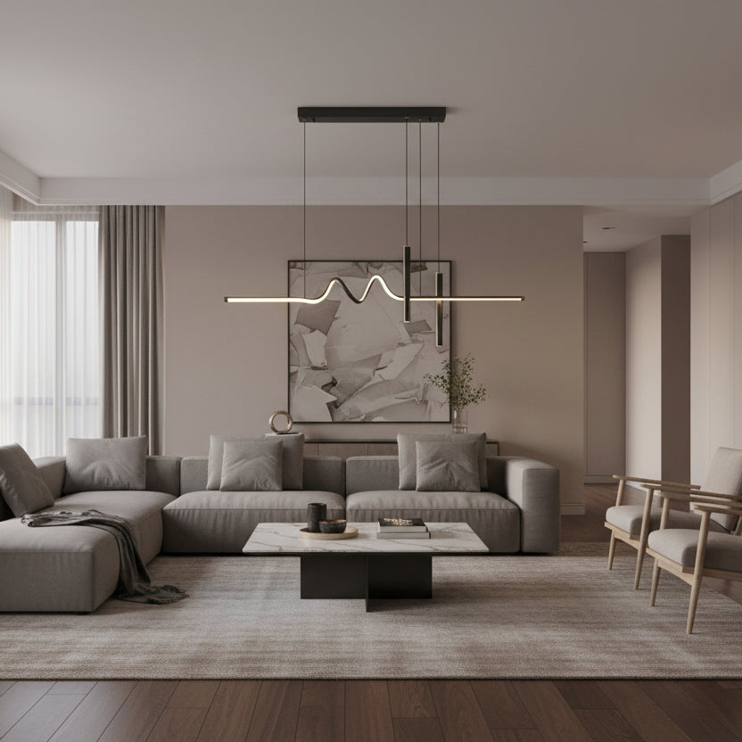 Lampadario LED a sospensione con telecomando DANNA 36W, Luce Fredda/Calda/Neutra, Dimmerabile, Nero, Lampadari LED con Telecomando Titolo predefinito Alessandro Design
