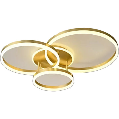 Lampadario LED con telecomando RIGA LILITH 68W, 3 Cerchi, Luce Fredda/Calda/Neutra, Dimmerabile, Lampadari LED con Telecomando Oro Lucido Titolo predefinito Alessandro Design