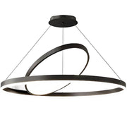 Lampadario LED a Sospensione PAGANO 47W, 3000K, 2 Cerchi, Nero, Altezza Regolabile Lampadari Moderni Titolo predefinito Alessandro Design