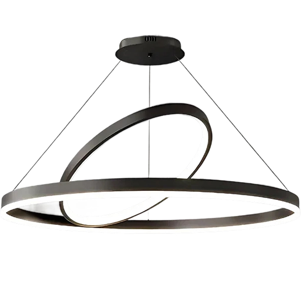 Lampadario LED a Sospensione PAGANO 47W, 3000K, 2 Cerchi, Nero, Altezza Regolabile Lampadari Moderni Titolo predefinito Alessandro Design