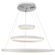 Lampadario LED a Sospensione con Telecomando SERENA 85W, 60cm, 3 Cerchi, Luce Fredda/Calda/Neutra, Dimmerabile, Bianco, Lampadario LED con Telecomando Regolabile in Altezza Titolo predefinito Alessandro Design