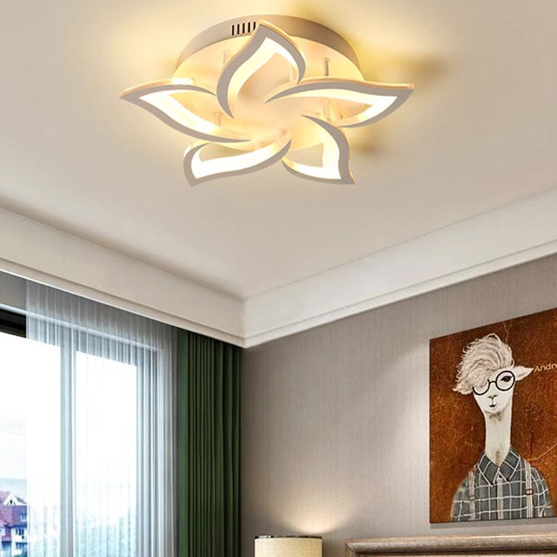 Lampadario a LED con telecomando LOTUS 54W, 5 Petali, Luce Fredda/Calda/Neutra, Dimmerabile, Lampadario a LED con telecomando Bianco Titolo predefinito Alessandro Design