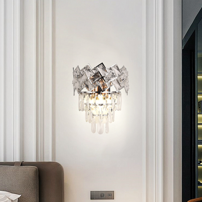 WINDSOR Lampada da parete Cristal, 2x E14, Cromo Lucido Lampade da parete per interni Titolo predefinito Alessandro Design