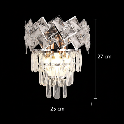 Lampada da parete WINDSOR in cristallo, 2x E14, cromo lucido