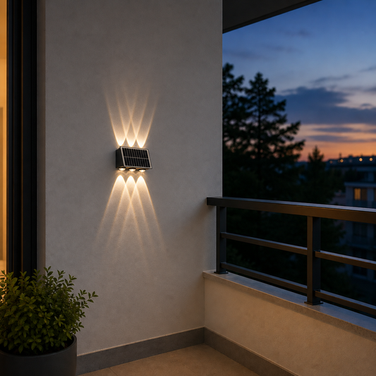 Lampada da parete LED Solaris Exterior, 6 Sorgenti Luminose, Luce Calda, Nero