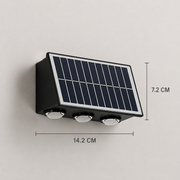 Aplica LED Exterior Solaris, 6 Surse de lumina, Lumina Calda, ABS si Plastic, Negru