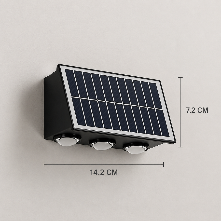 Aplica LED Exterior Solaris, 6 Surse de lumina, Lumina Calda, ABS si Plastic, Negru