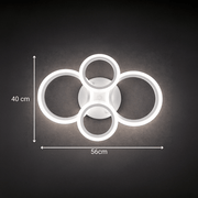 Lustra LED cu telecomanda BETTY 43W, 4 Cercuri, lumina Rece/Calda/Neutra, Dimabila, Alb Lustre LED cu Telecomanda Default Title Alessandro Design