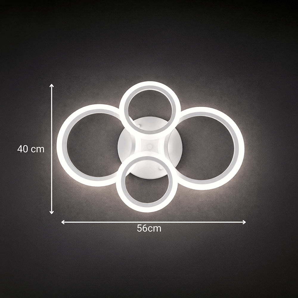 Lustra LED cu telecomanda BETTY 43W, 4 Cercuri, lumina Rece/Calda/Neutra, Dimabila, Alb Lustre LED cu Telecomanda Default Title Alessandro Design