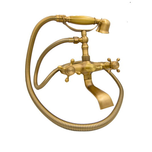 Rubinetto per doccia con tubo e flessibile, metallo, oro antico, OD/2043 Rubinetti e colonne doccia Titolo predefinito Alessandro Design