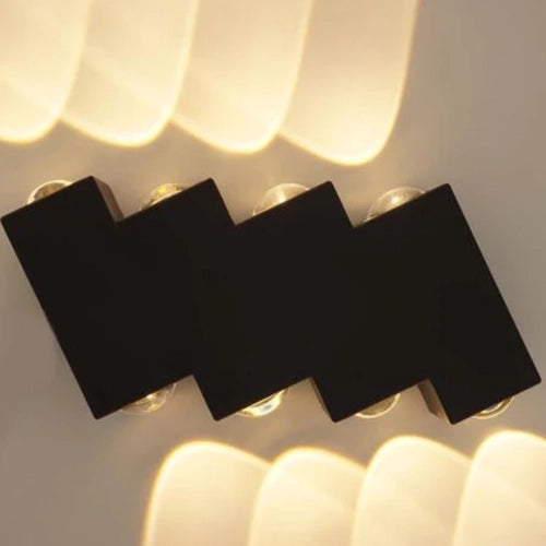 Applique LED da Esterno e Interno, 4 Sorgenti x 1W, IP65, ABS, Nero, 3000K