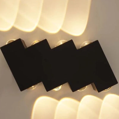 Applique LED da Esterno e Interno, 4 Sorgenti x 1W, IP65, ABS, Nero, 3000K