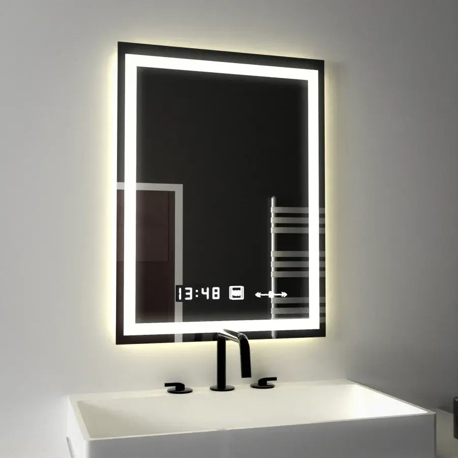 Oglinda LED Rectangulara, 45x60cm, Verite MotionGlow Marcello, Sistem Dezaburire, Ceas & Termometru, Dimabila Oglinzi Marcello Default Title Alessandro Design