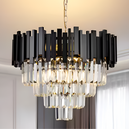 Lampadario in Cristallo BLOIS Eleganza 8xE14, Diametro 50cm, Nero, Altezza Regolabile Lampadari in Cristallo Titolo predefinito Alessandro Design