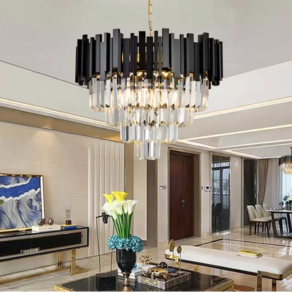 Lampadario in Cristallo BLOIS Eleganza 8xE14, Diametro 50cm, Nero, Altezza Regolabile Lampadari in Cristallo Titolo predefinito Alessandro Design