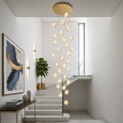 Lampadario LED a Sospensione in Cristallo, Giustiniano, Diametro 60cm, Altezza Regolabile, Oro, Metallo e Cristallo