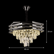 Candelabru Cristal HEXA Ø48cm 8xE14 Negru