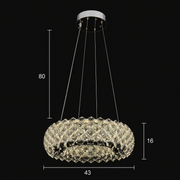 Candelabru Cristal KALTO Nobile, 72W, Inaltime Reglabila, Metal si Cristal, Crom Lucios