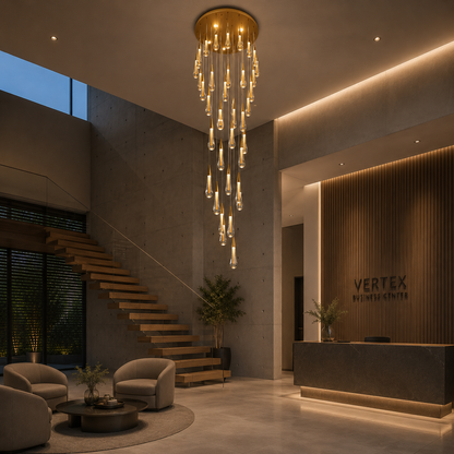 Lampadario LED a Sospensione in Cristallo, 39W, Giustiniano, Diametro 60cm, Altezza Regolabile, Oro, Metallo e Cristallo