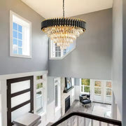 Lampadario di cristallo VERSAILLES Magno 8xE14, diametro 60 cm, nero e oro, altezza regolabile Lampadari di cristallo Titolo predefinito Alessandro Design