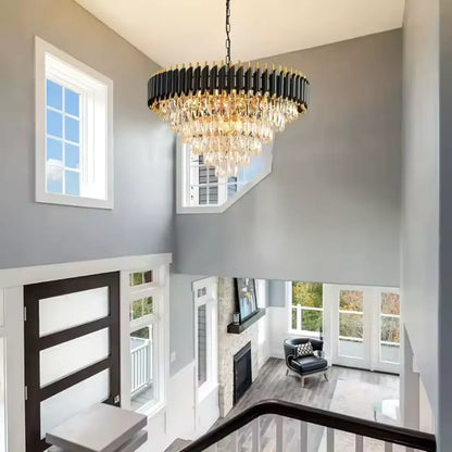 Lampadario di cristallo VERSAILLES Magno 8xE14, diametro 60 cm, nero e oro, altezza regolabile Lampadari di cristallo Titolo predefinito Alessandro Design