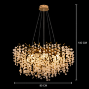 Lampadario di cristallo WALTZ Serenade, 9xG9, oro, 80 cm, altezza regolabile