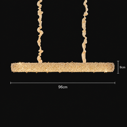 Lampadario di cristallo, PRAGA Imperio, 35W, 96cm, luce fredda/calda/neutra, oro, altezza regolabile
