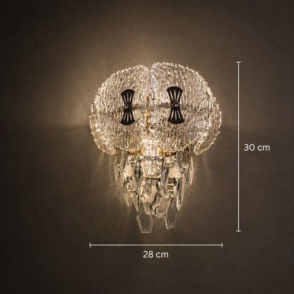 Aplica Cristal DONNO, 3xE14, Metal si Cristal, Auriu