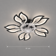 Lustra LED Ventilator ANEMO cu Telecomanda, 30W, D61cm, Lumina Rece/Neutra/Calda, Metal si Plastic, Negru