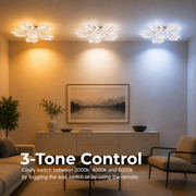 Lustra LED Ventilator ANEMO cu Telecomanda, 30W, D61cm, Lumina Rece/Neutra/Calda, Metal si Plastic, Alb