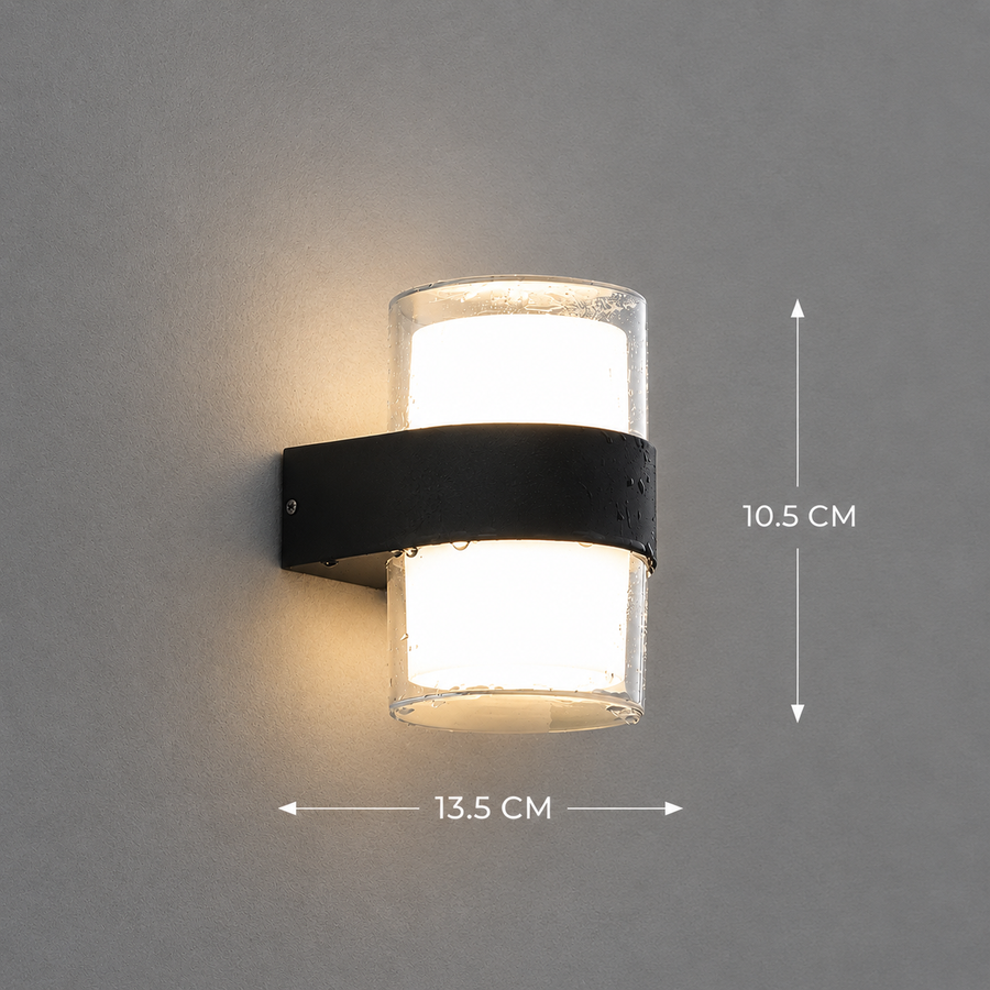 Aplica LED Exterior MIRA, 9W, 2 Surse de lumina, Lumina Calda, Negru
