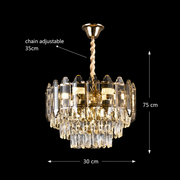 Lampadario in cristallo Alfred 3 x E14 Oro
