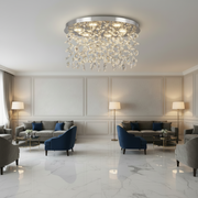 Lampadario LED in cristallo LLC210/550CH Rotondo, 30W, Luce fredda/calda/neutra, Cristallo, Cromo lucido