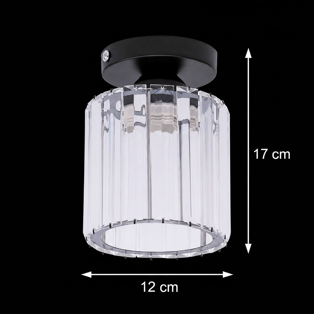 Lampadario classico, georgiano, 1x E27, paralume in vetro, nero, metallo e vetro Lampadari classici Titolo predefinito Alessandro Design