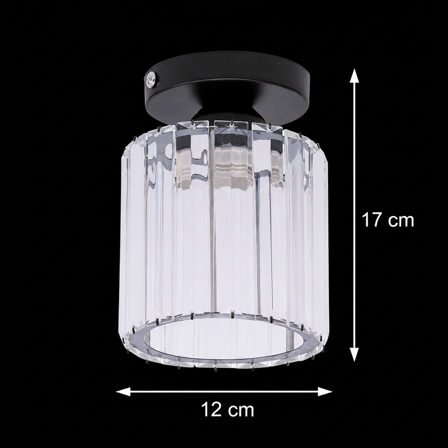Lampadario classico, georgiano, 1x E27, paralume in vetro, nero, metallo e vetro Lampadari classici Titolo predefinito Alessandro Design