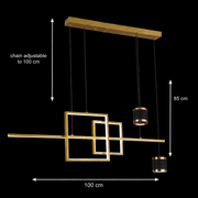 Lampadario a sospensione LED con telecomando DENISSE 81W, Luce Fredda/Calda/Neutra, Dimmerabile, Oro, Altezza regolabile, 2233/4GD Lampadari a LED con telecomando Titolo predefinito Alessandro Design