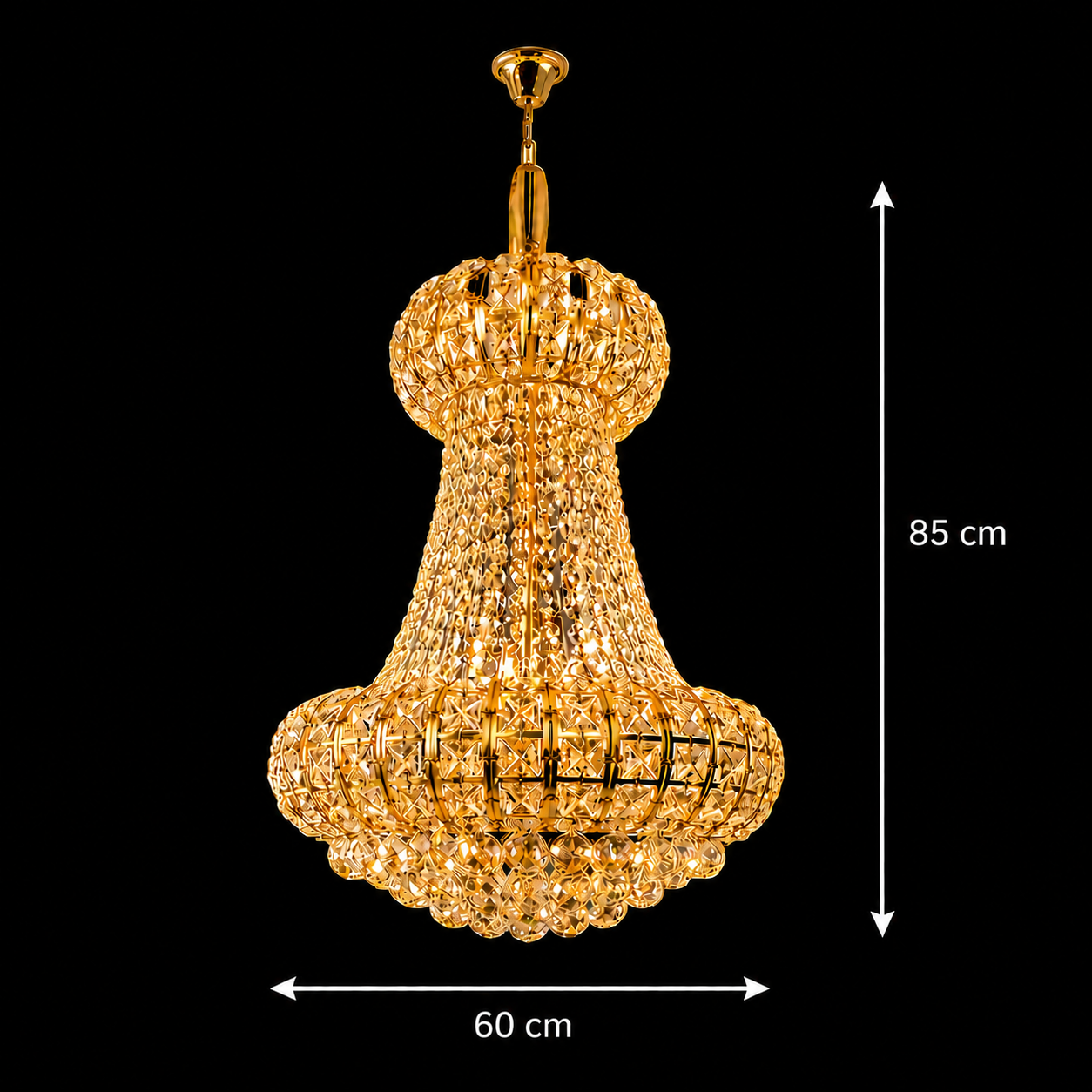 Candelabru Cristal CASTRUM Magno 11xE14, D60 cm, Auriu, Inaltime Reglabila, Metal si Cristal Candelabre Cristal Default Title Alessandro Design