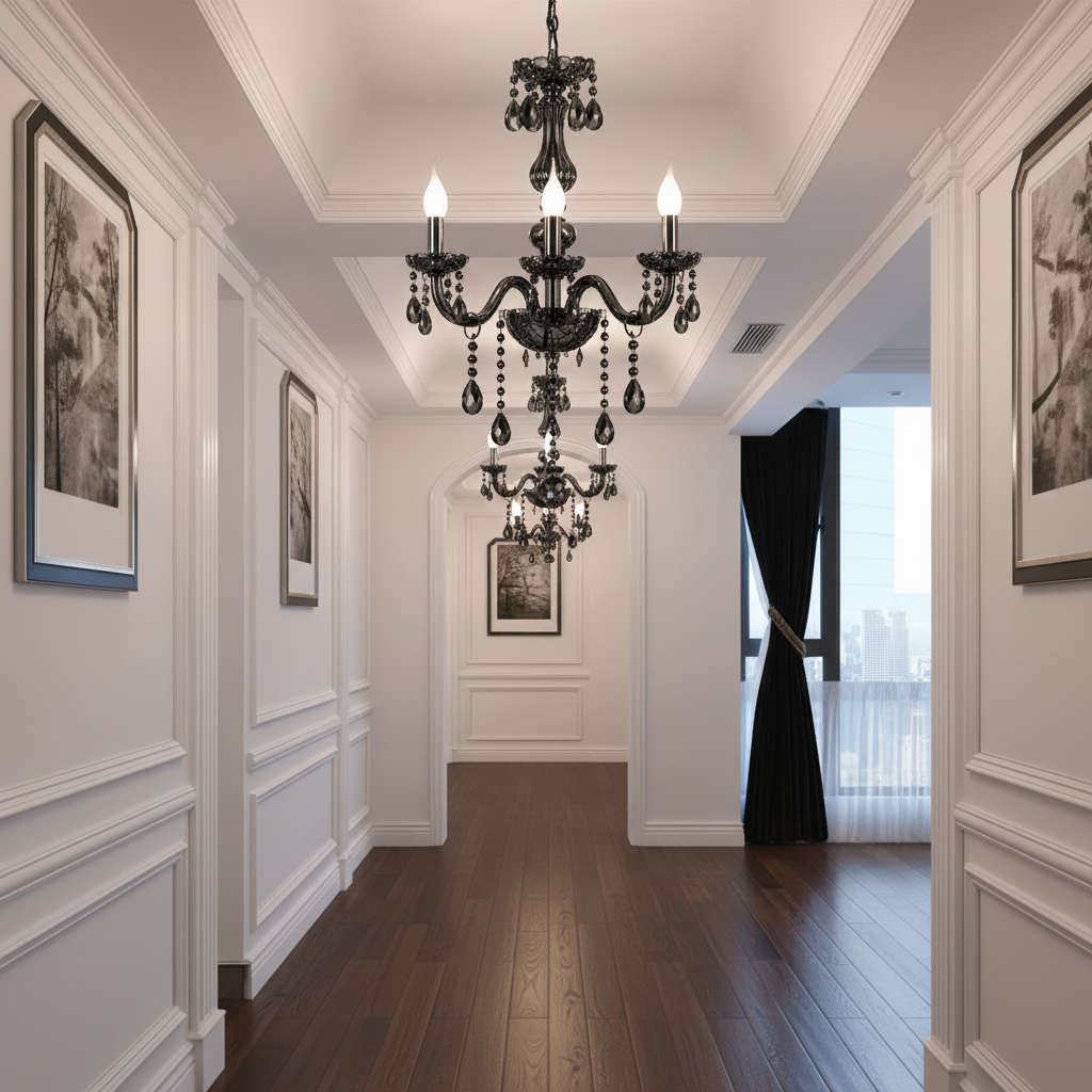 Lampadario in Cristallo AUGUST Eleganza, 3xE14, Diametro 48cm, Argento, Altezza Regolabile Lampadari Classici Titolo predefinito Alessandro Design
