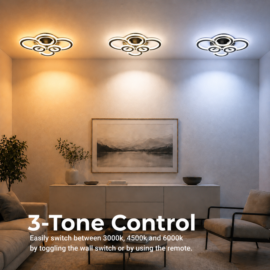 Lampadario LED con telecomando BETTY 127W, 8 Cerchi, Luce Fredda/Calda/Neutra, Dimmerabile, Nero Lampadari LED con Telecomando Titolo predefinito Alessandro Design