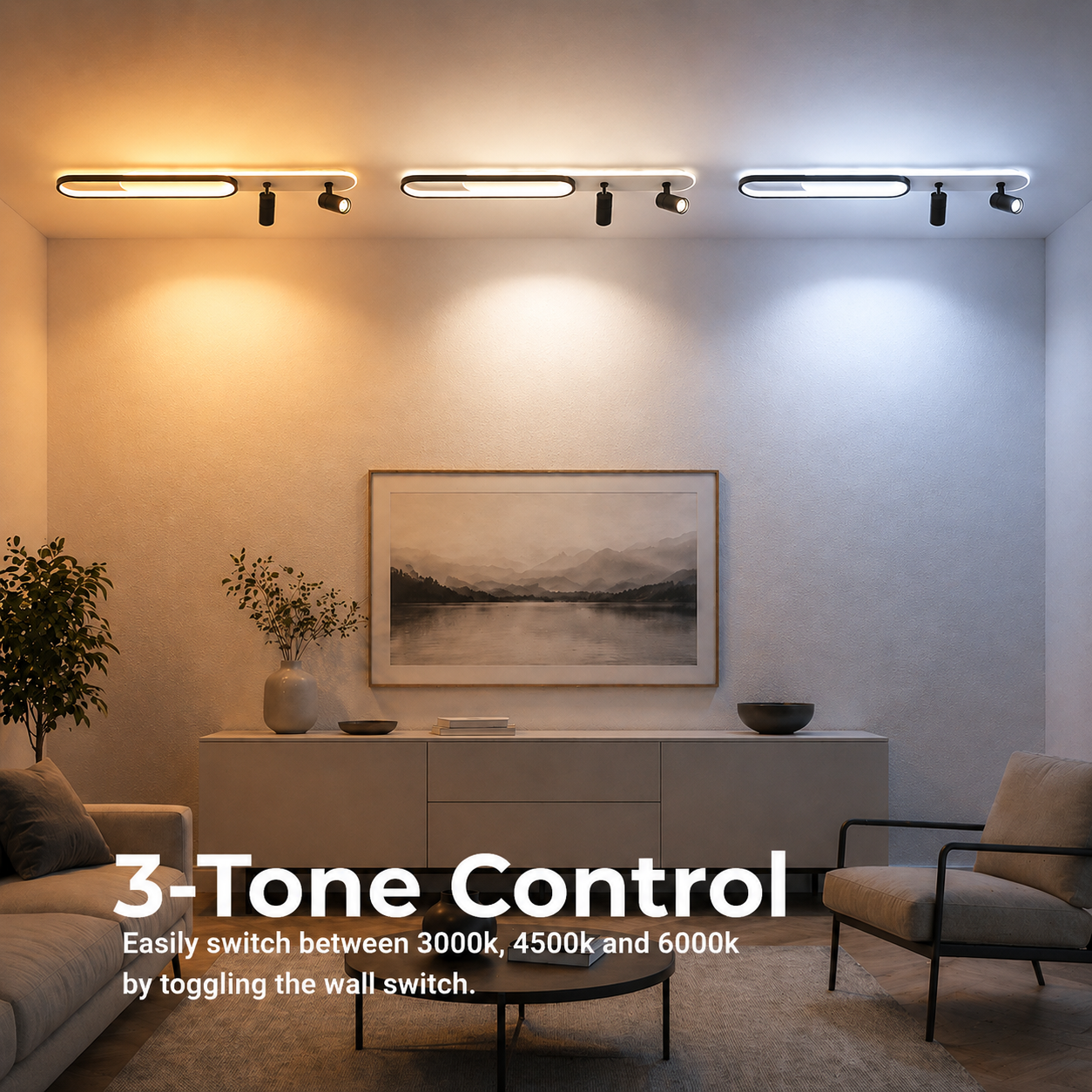 Lampadario LED con Proiettore Orientabile FISSO Camilla 70W, Luce Fredda/Calda/Neutra, Lampadari LED Neri Titolo predefinito Alessandro Design