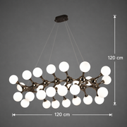 Lustra Suspendata ELEKTRA Grande, Ø120cm, 20xG9, Auriu, Metal si Sticla
