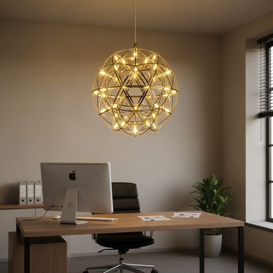 Lampadario Culmino LED KILKENNY in cristallo, 144W, Luce Neutra, Diametro 60cm, Oro