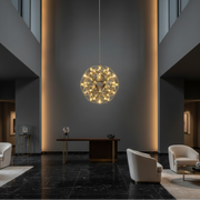 Candelabru Modern LED WELD Magno, 18W, Lumina Calda 3000K, Diametru 50cm, Inaltime Reglabila, Crom Lucios