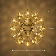 Candelabru Modern LED WELD Magno, 18W, Lumina Calda 3000K, Diametru 50cm, Inaltime Reglabila, Crom Lucios