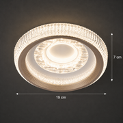 Lustra LED TIRE, 29W, Diametru 19cm, Lumina Calda/Neutra/Rece, Alb, Metal si Acril