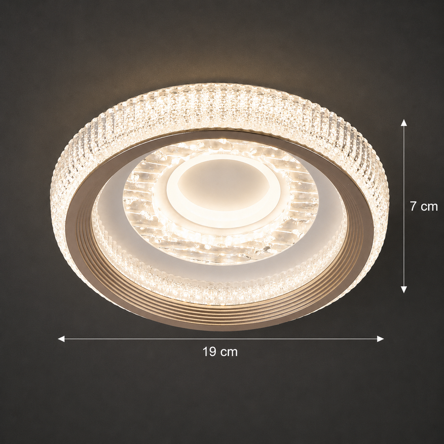 Lustra LED TIRE, 29W, Diametru 19cm, Lumina Calda/Neutra/Rece, Alb, Metal si Acril