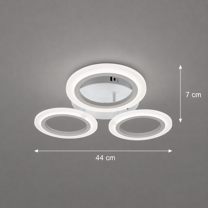 Lustra LED MARA 27W, 3 Cercuri, lumina Neutra, Alb